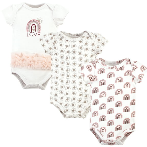 Luvable Friends Hudson Baby Bodysuits 3pk, Rainbow Love Tutu, 12-18M