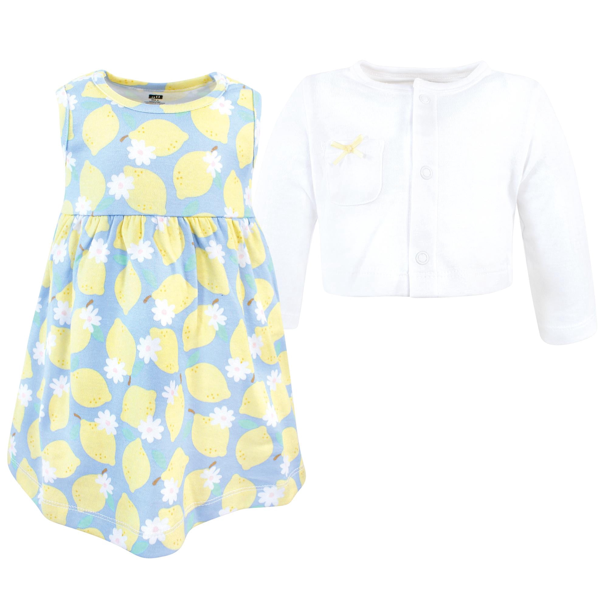 Luvable Friends Hudson Baby Dress and Blouse 2pc, Aqua Lemons, 3-6M