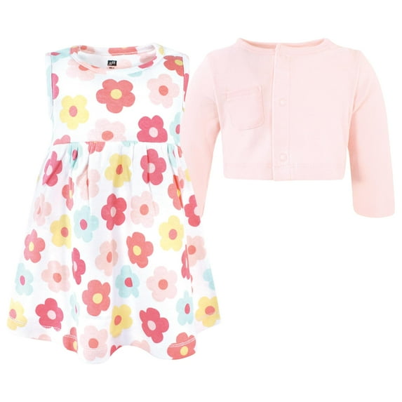 Luvable Friends Hudson Baby Dress and Blouse 2pc, Blossom Pink Flower, 2T