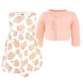 thumbnail image 1 of Luvable Friends Hudson Baby Dress and Blouse 2pc, Peach Blossom, 0-3M, 1 of 1