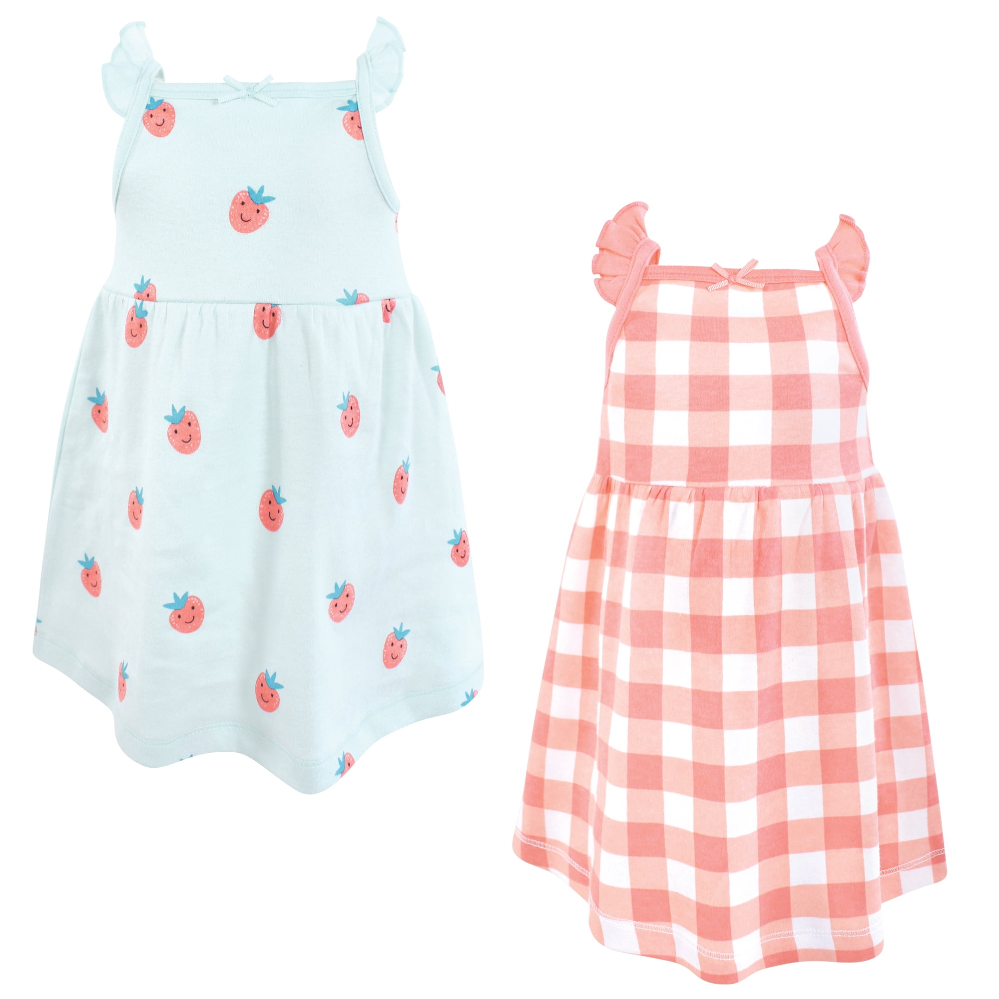 Luvable Friends Hudson Baby Dresses 2pk, Berry Plaid, 9-12M