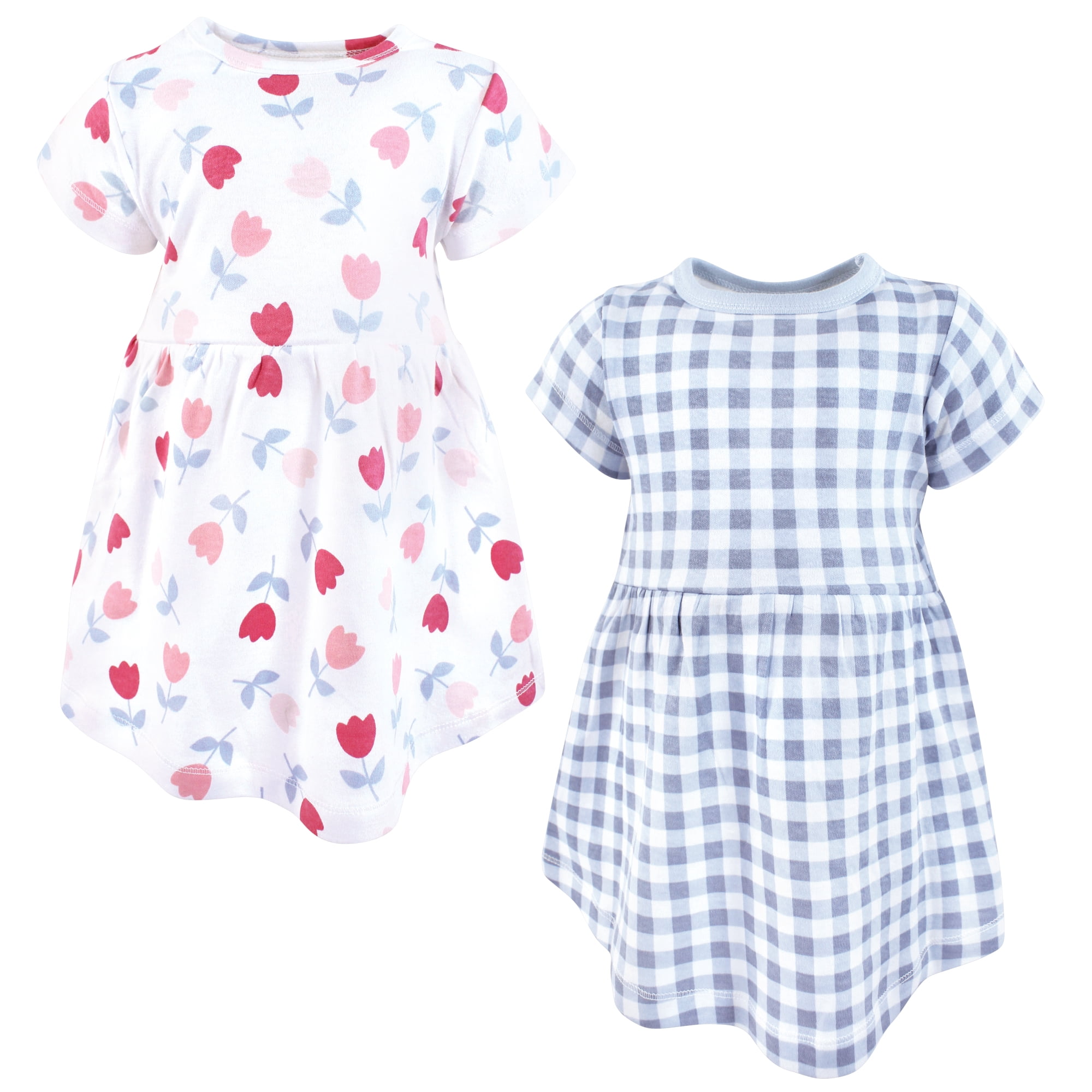 Luvable Friends Hudson Baby Dresses 2pk, Blossom Tulip Set, 2T