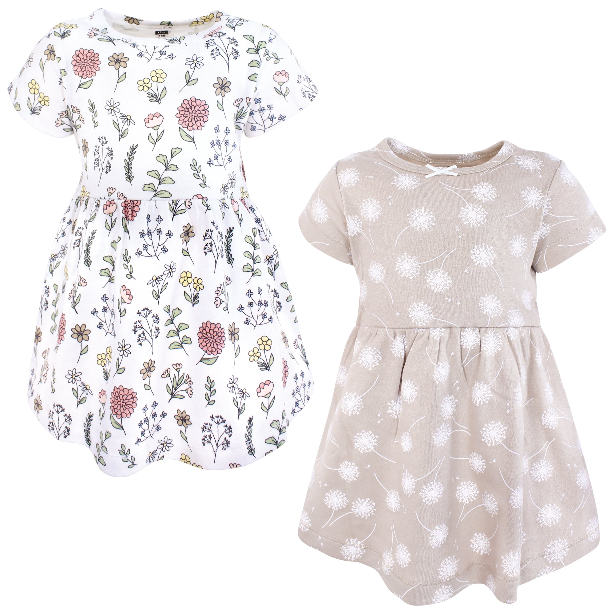 Luvable Friends Hudson Baby Dresses 2pk, Dandelion Hope, 2T