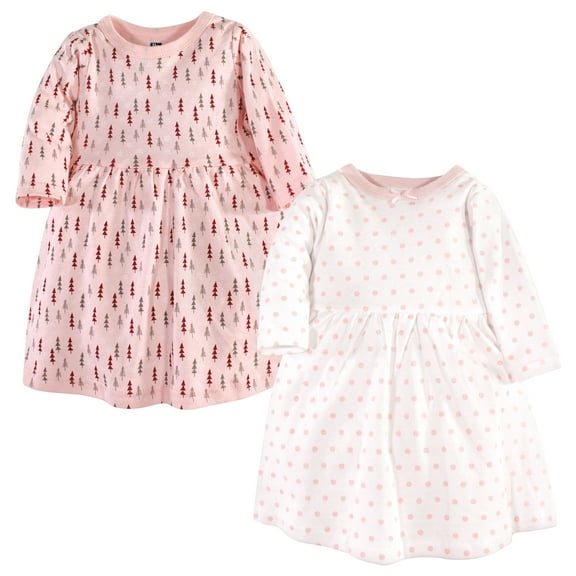 Luvable Friends Hudson Baby Dresses 2pk, Frosted Woodland, 6-9M