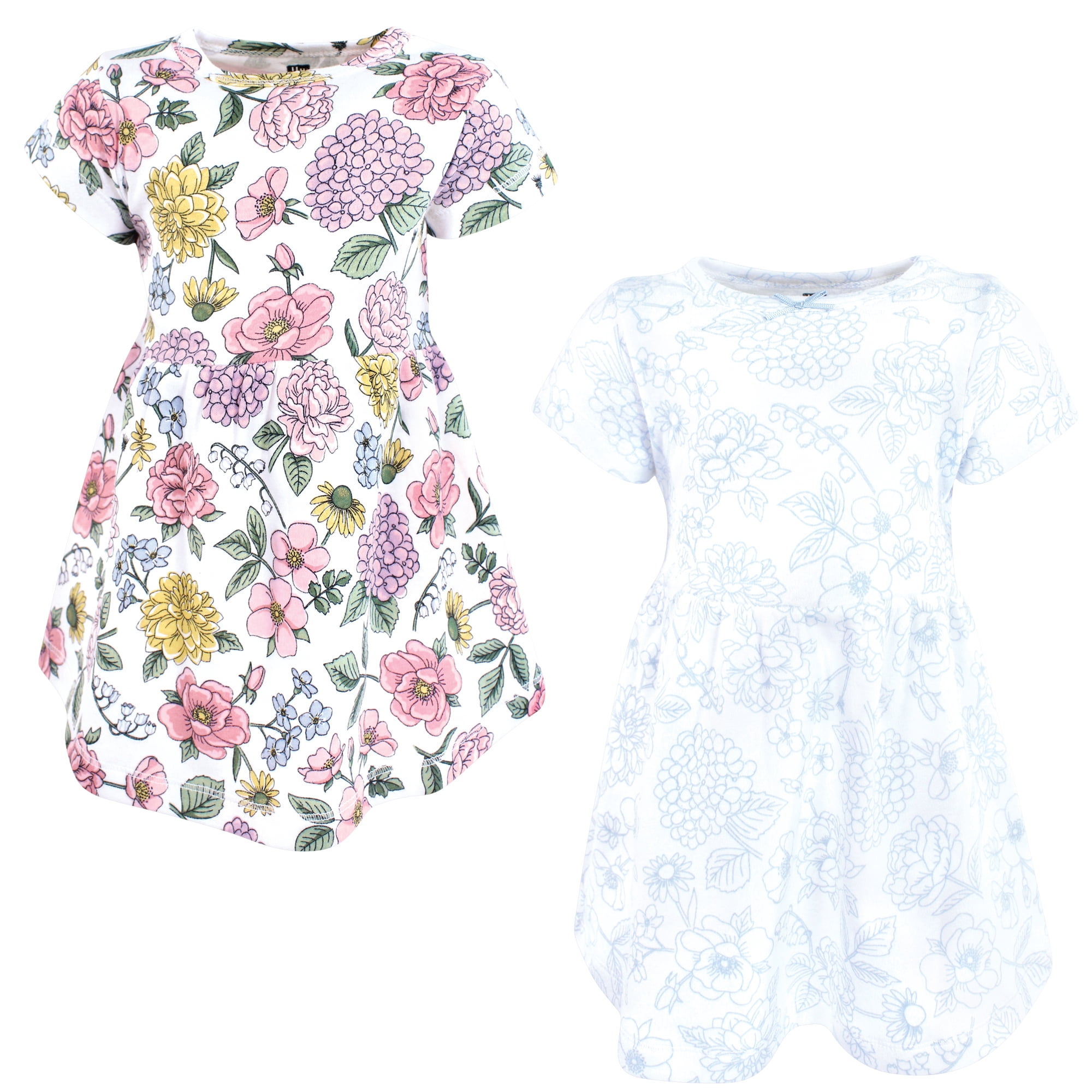 Luvable Friends Hudson Baby Dresses 2pk, Heirloom Blooms, 3-6M