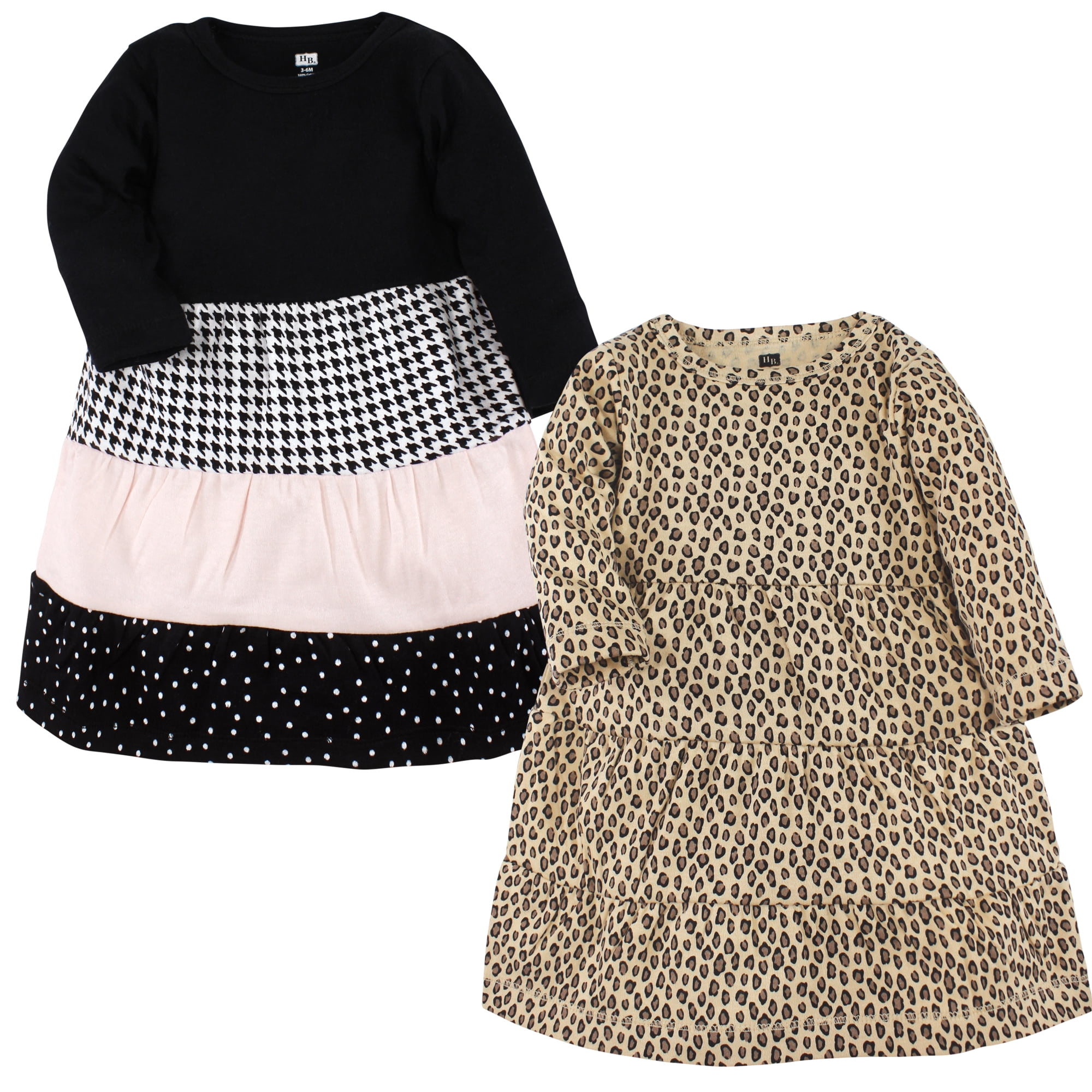 Luvable Friends Hudson Baby Dresses 2pk, Houndstooth Leopard, 5T
