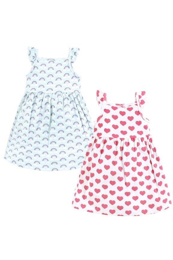 Hudson Baby Dresses 2pk, Pastel Rainbow, 3-6M