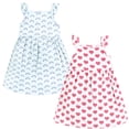 thumbnail image 1 of Luvable Friends Hudson Baby Dresses 2pk, Pastel Rainbow, 6-9M, 1 of 1