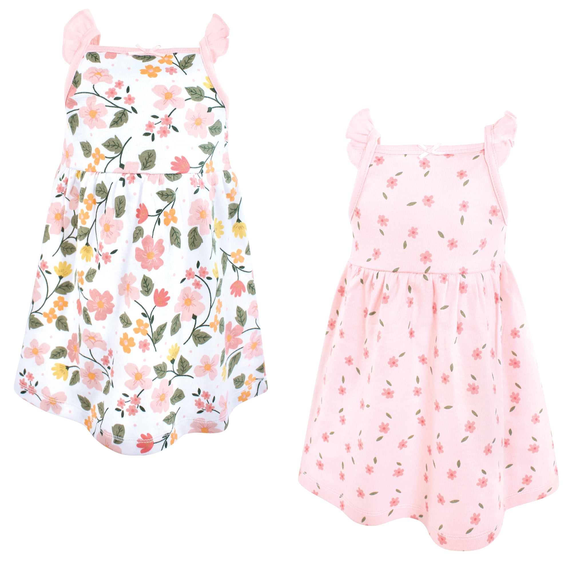 Luvable Friends Hudson Baby Dresses 2pk, Pink Blossom Floral, 3T