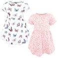 thumbnail image 1 of Luvable Friends Hudson Baby Dresses 2pk, Pink Butterfly Meadow, 2T, 1 of 1