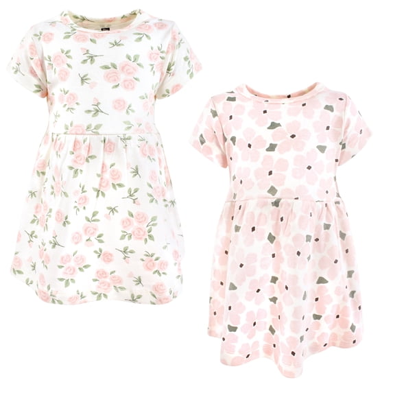 Luvable Friends Hudson Baby Dresses 2pk, Sage Rose Garden, 3T