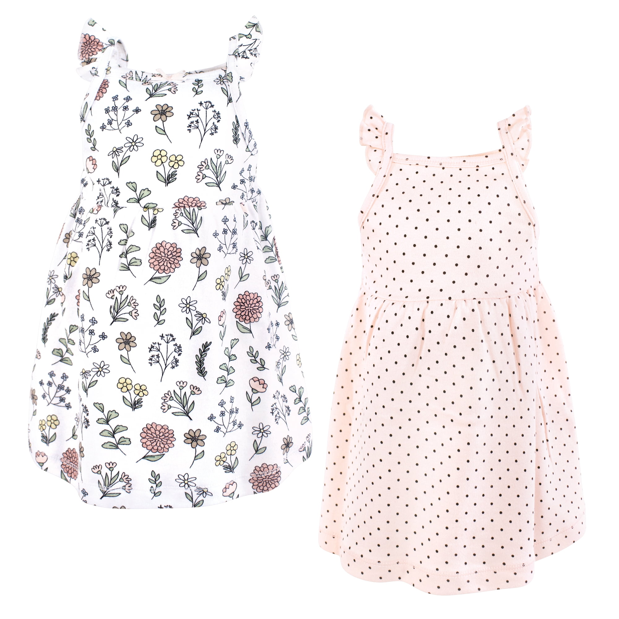 Luvable Friends Hudson Baby Dresses 2pk, Spring Bloom, 18-24M