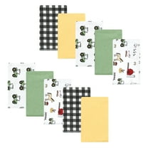 Luvable Friends Hudson Baby Flannel Burp Cloths 10pk, Green Farm