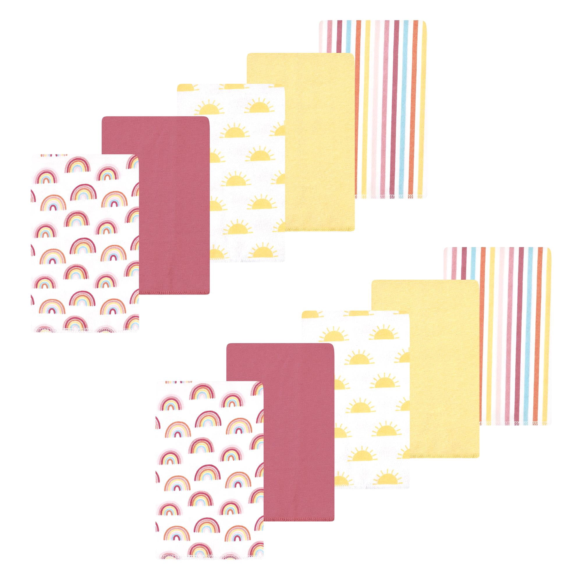 Luvable Friends Hudson Baby Flannel Burp Cloths 10pk, Sunny Sky