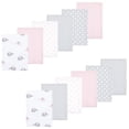thumbnail image 1 of Luvable Friends Hudson Baby Flannel Burp Cloths 12pk, Elephant Serenity Pink, 1 of 1