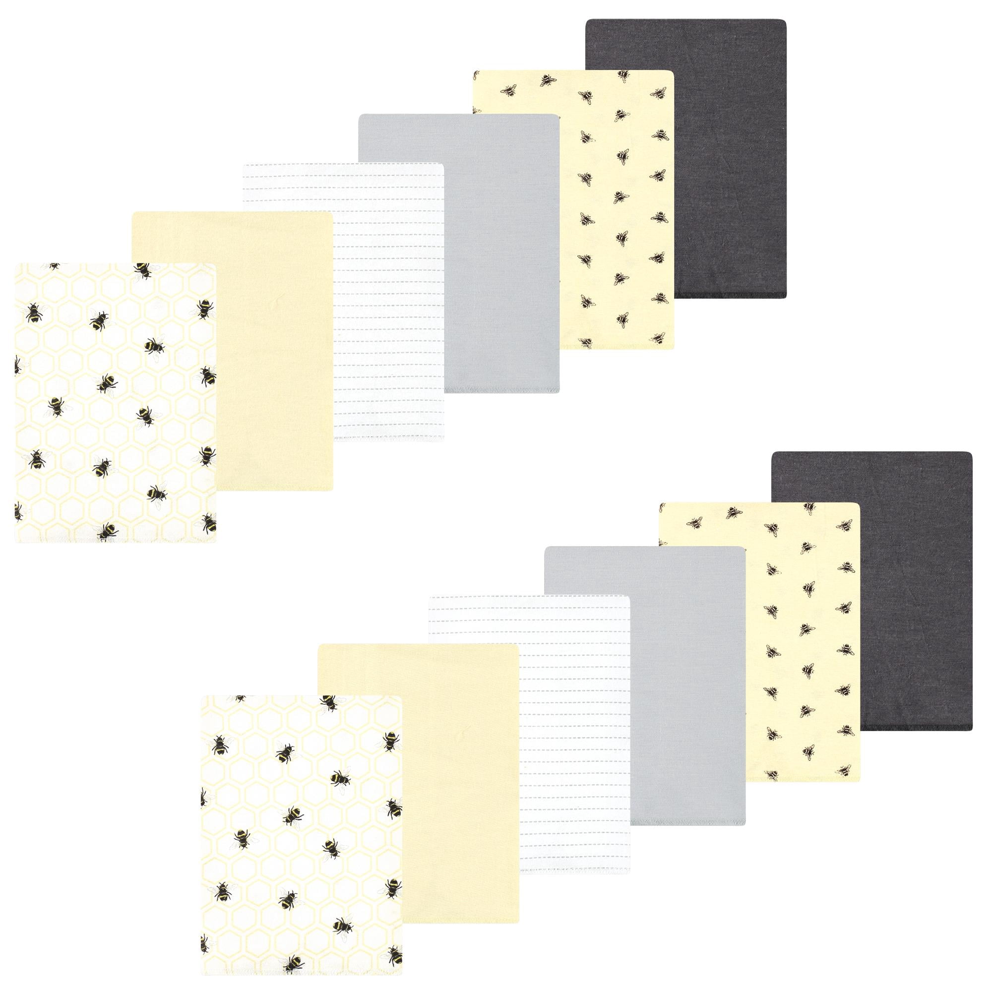 Luvable Friends Hudson Baby Flannel Burp Cloths 12pk, Golden Bees