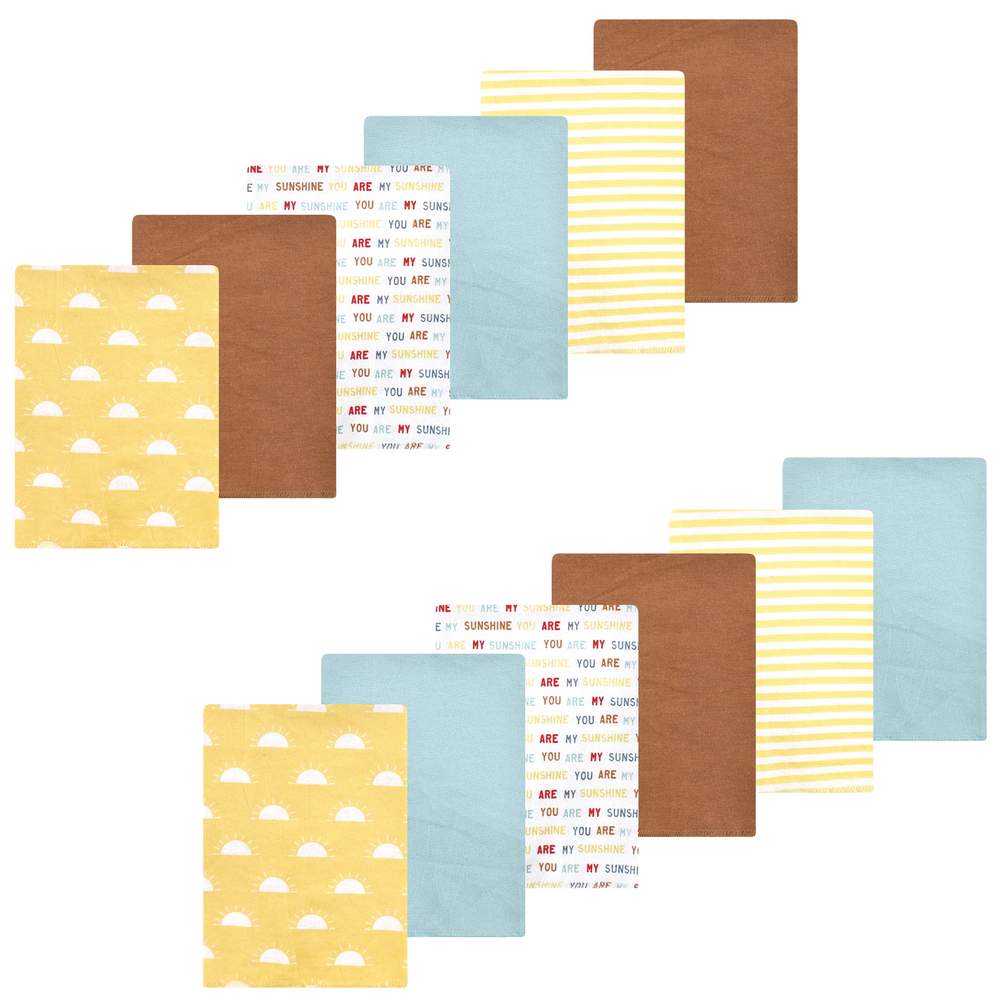 Luvable Friends Hudson Baby Flannel Burp Cloths 12pk, Sunshine