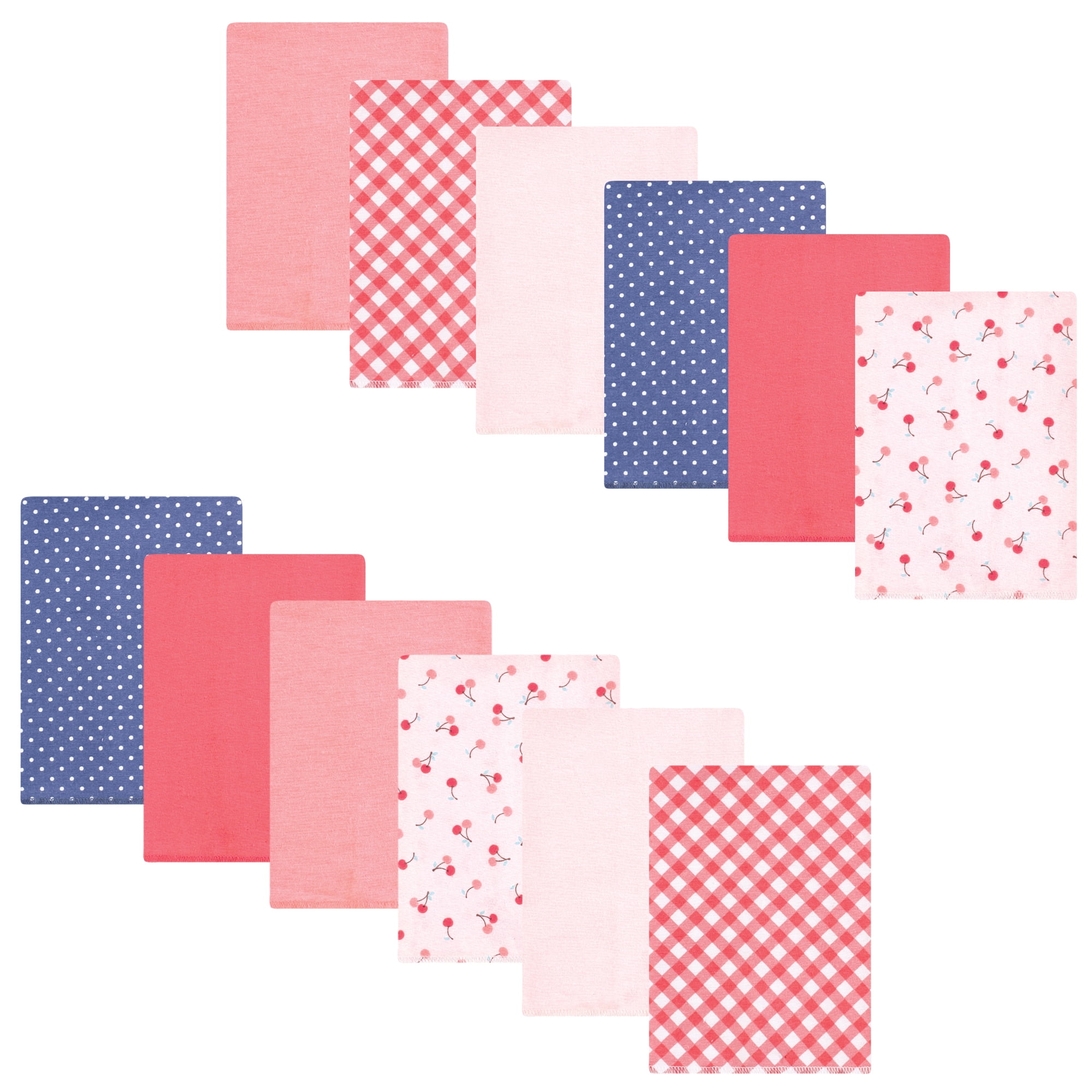 Luvable Friends Hudson Baby Flannel Burp Cloths 12pk, Sweet Cherries