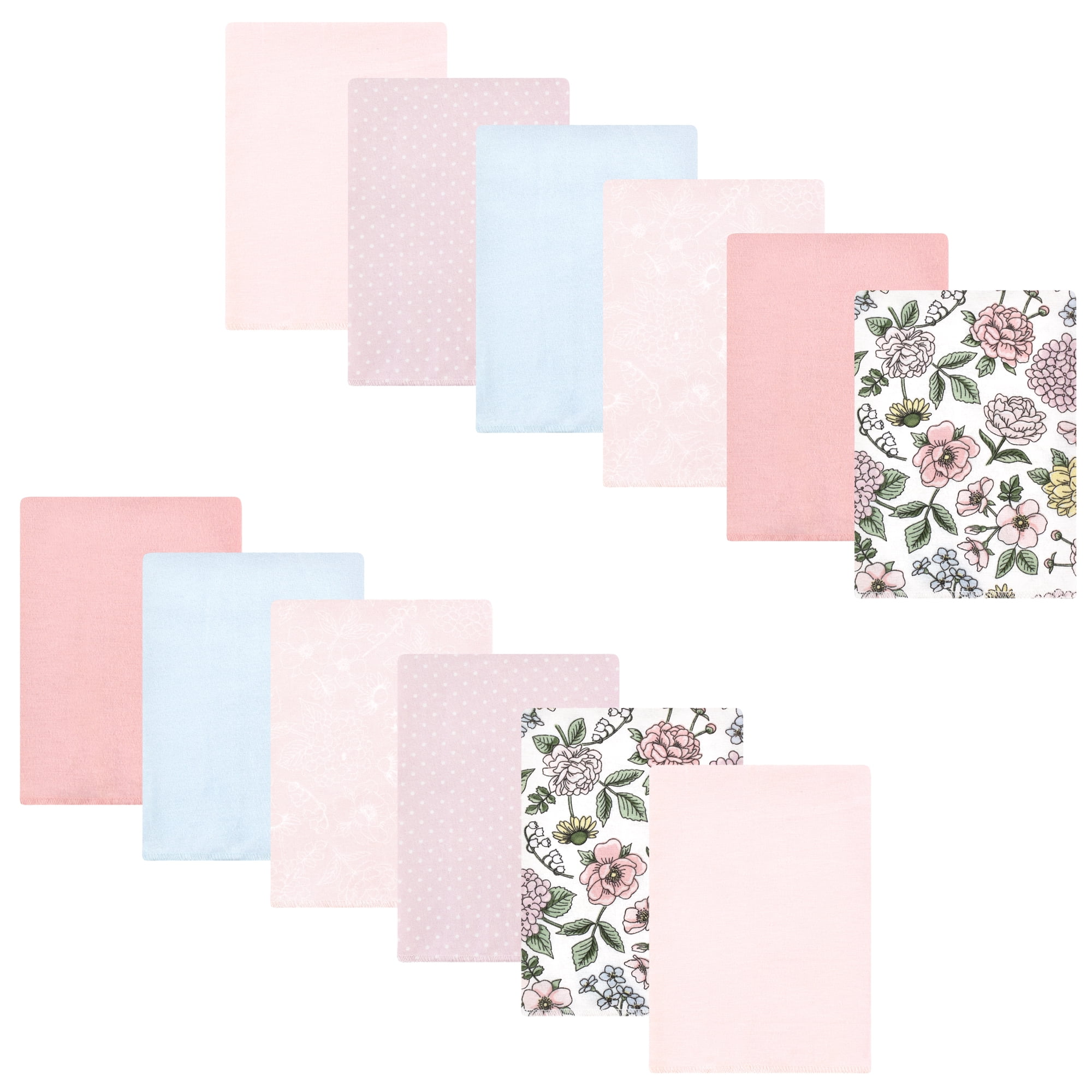 Luvable Friends Hudson Baby Flannel Burp Cloths 12pk, Vintage Floral