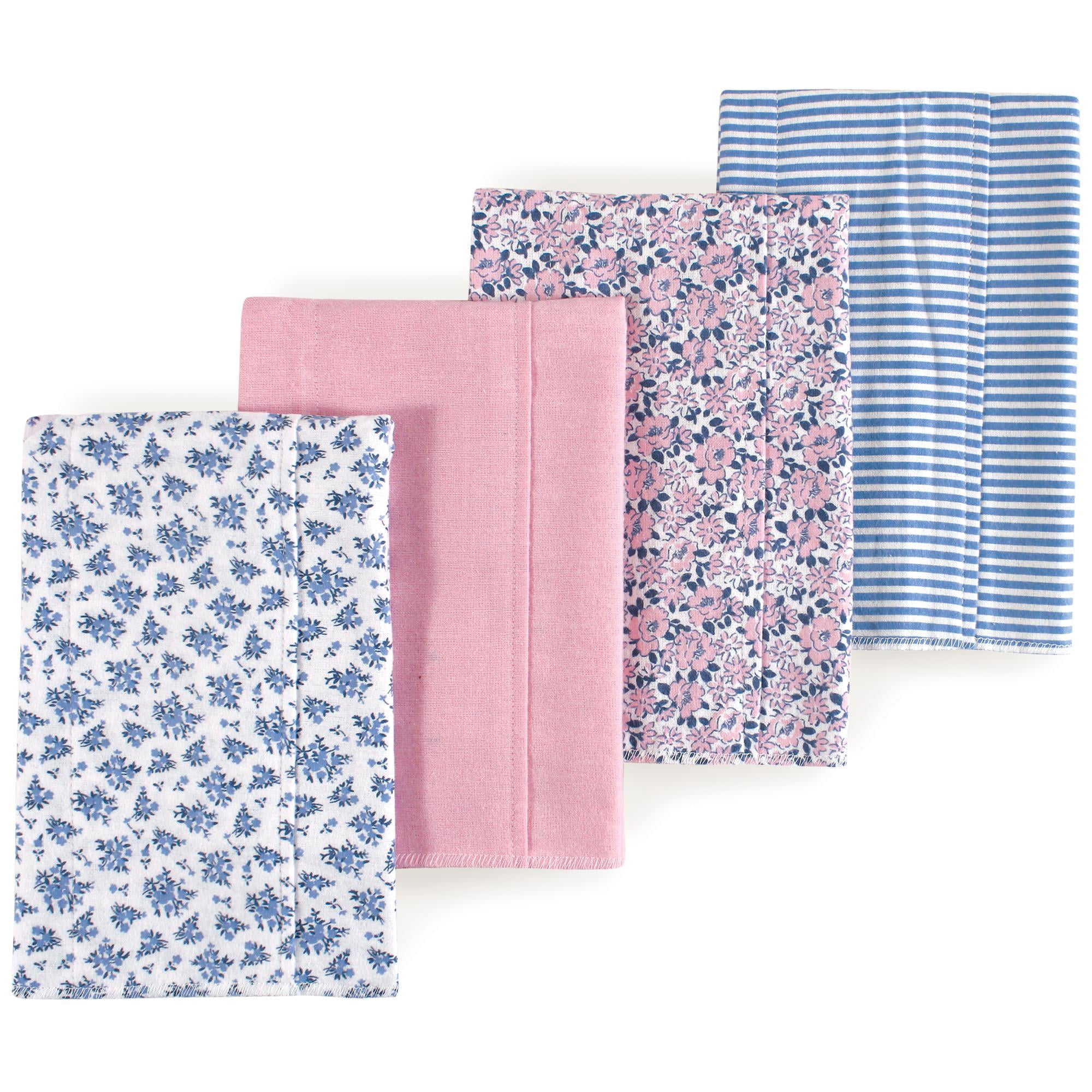 Luvable Friends Hudson Baby Flannel Burp Cloths 4pk, Blooming Classic Floral