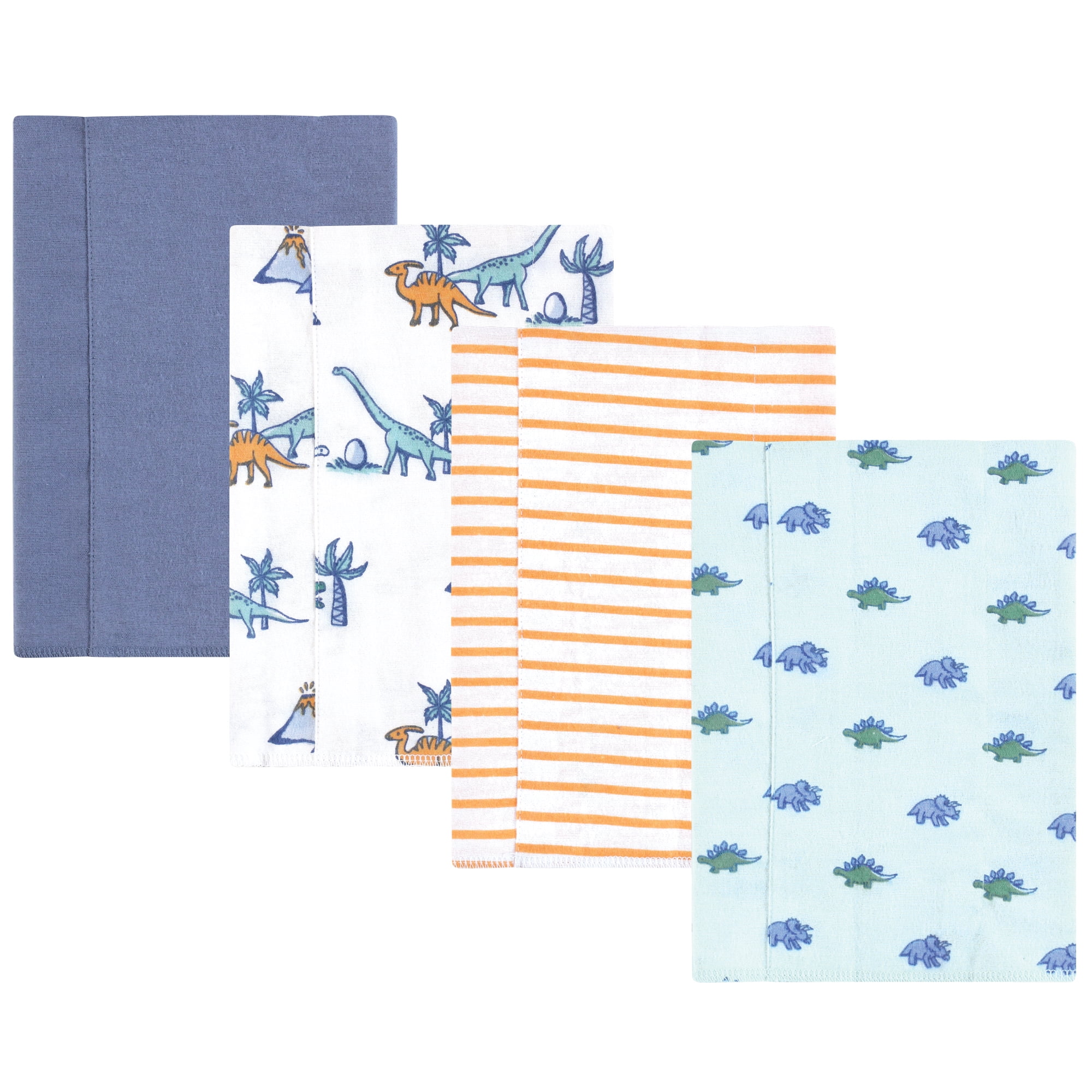 Luvable Friends Hudson Baby Flannel Burp Cloths 4pk, Dino Garden