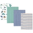 thumbnail image 1 of Luvable Friends Hudson Baby Flannel Burp Cloths 4pk, Dino Pals, 1 of 1