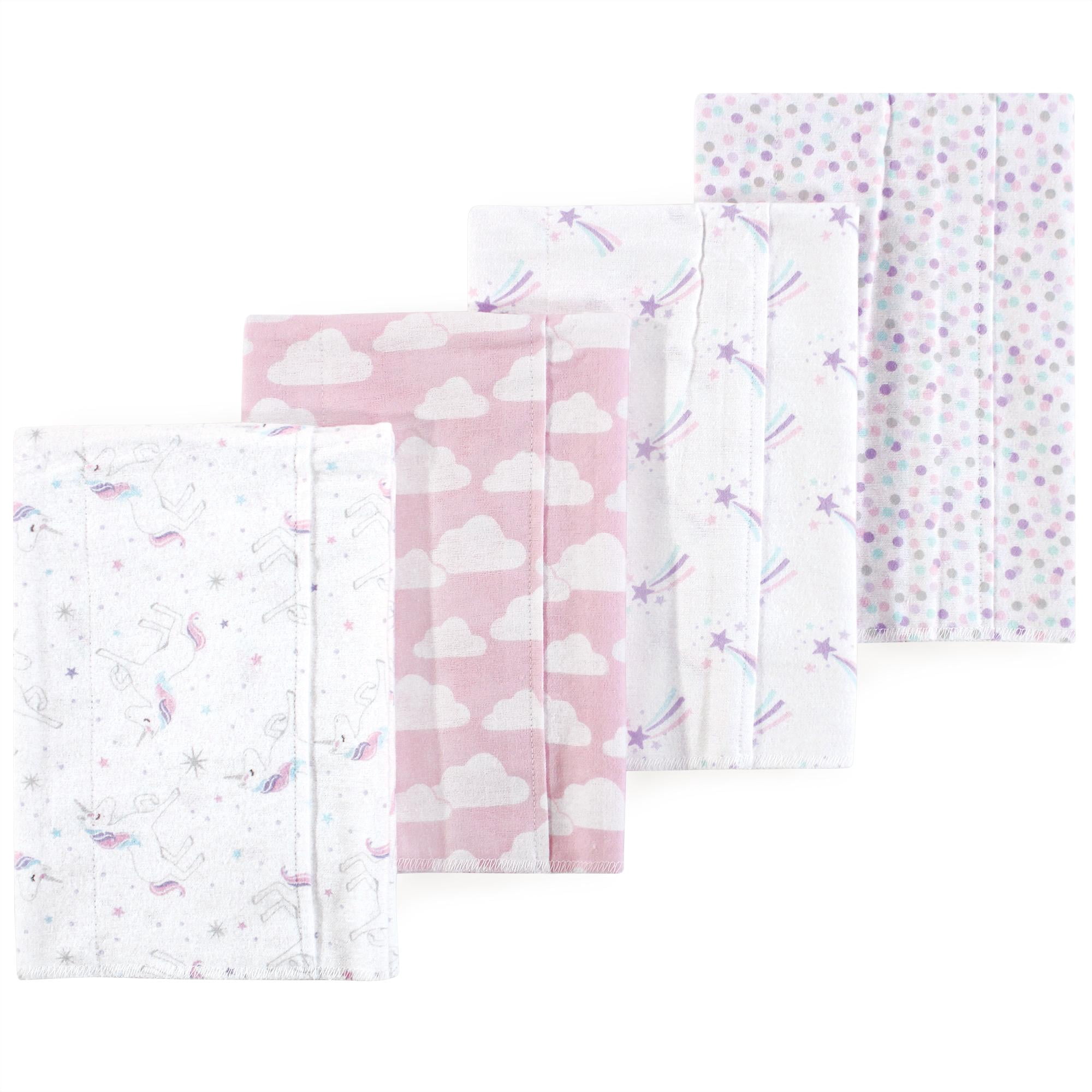 Luvable Friends Hudson Baby Flannel Burp Cloths 4pk, Dreamy Unicorn