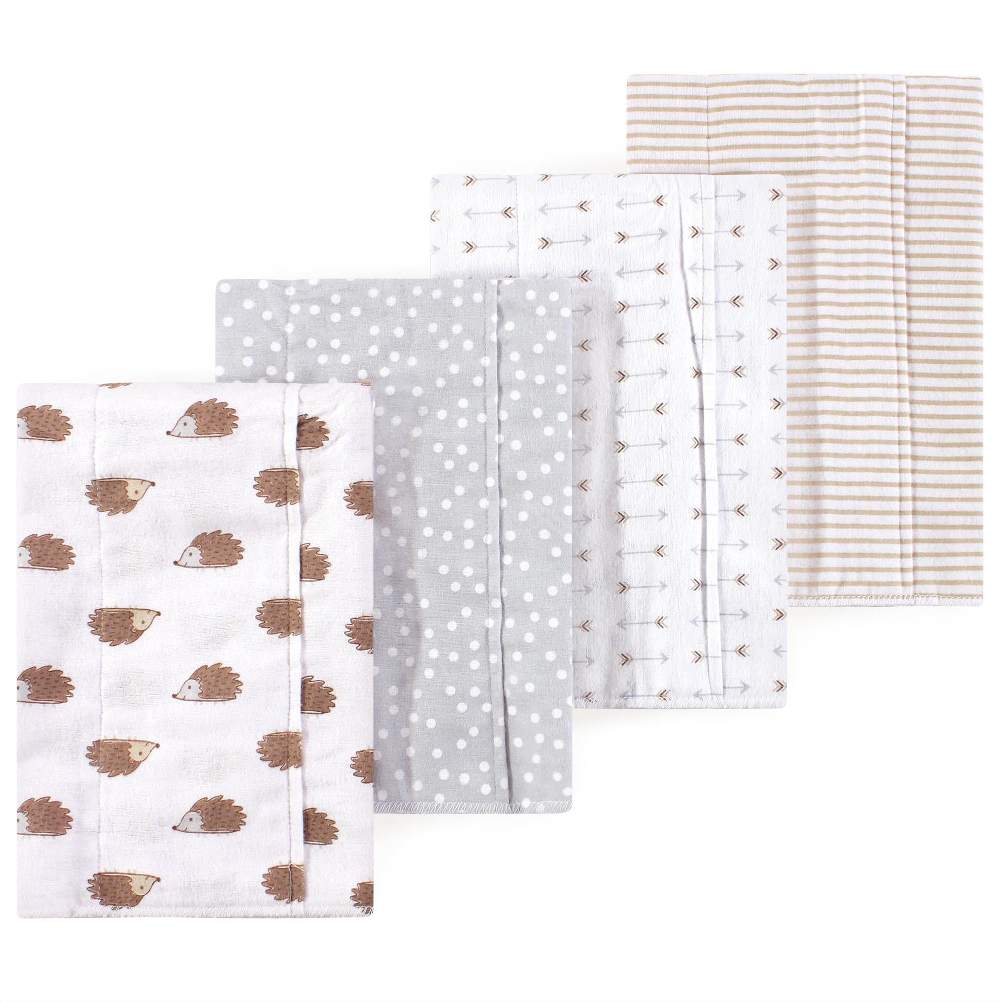Luvable Friends Hudson Baby Flannel Burp Cloths 4pk, Forest Hedgehogs