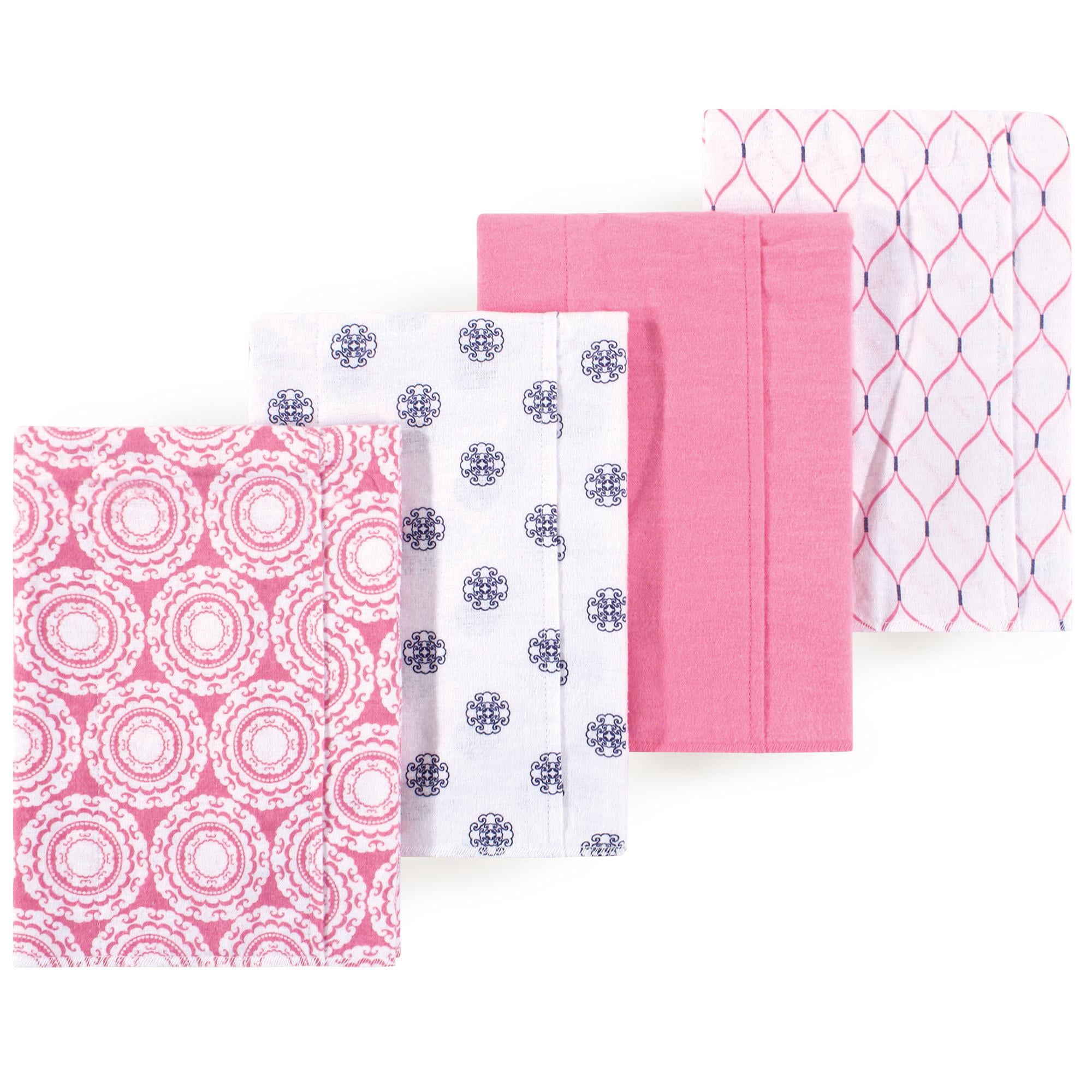 Luvable Friends Hudson Baby Flannel Burp Cloths 4pk, Pink Medallion