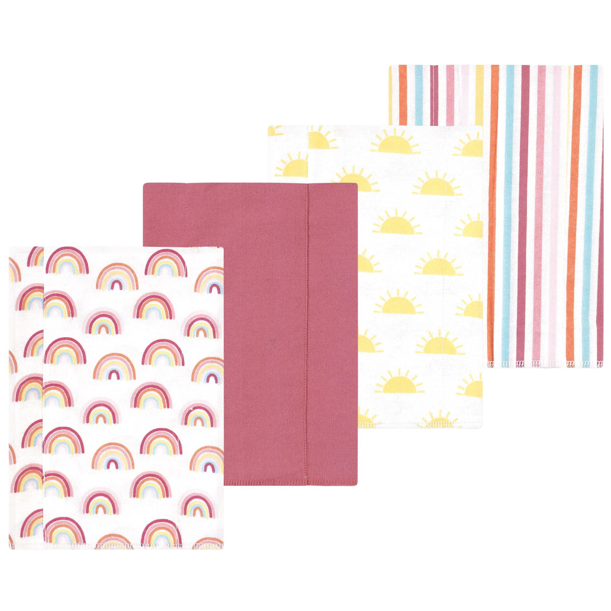 Luvable Friends Hudson Baby Flannel Burp Cloths 4pk, Sunny Sky