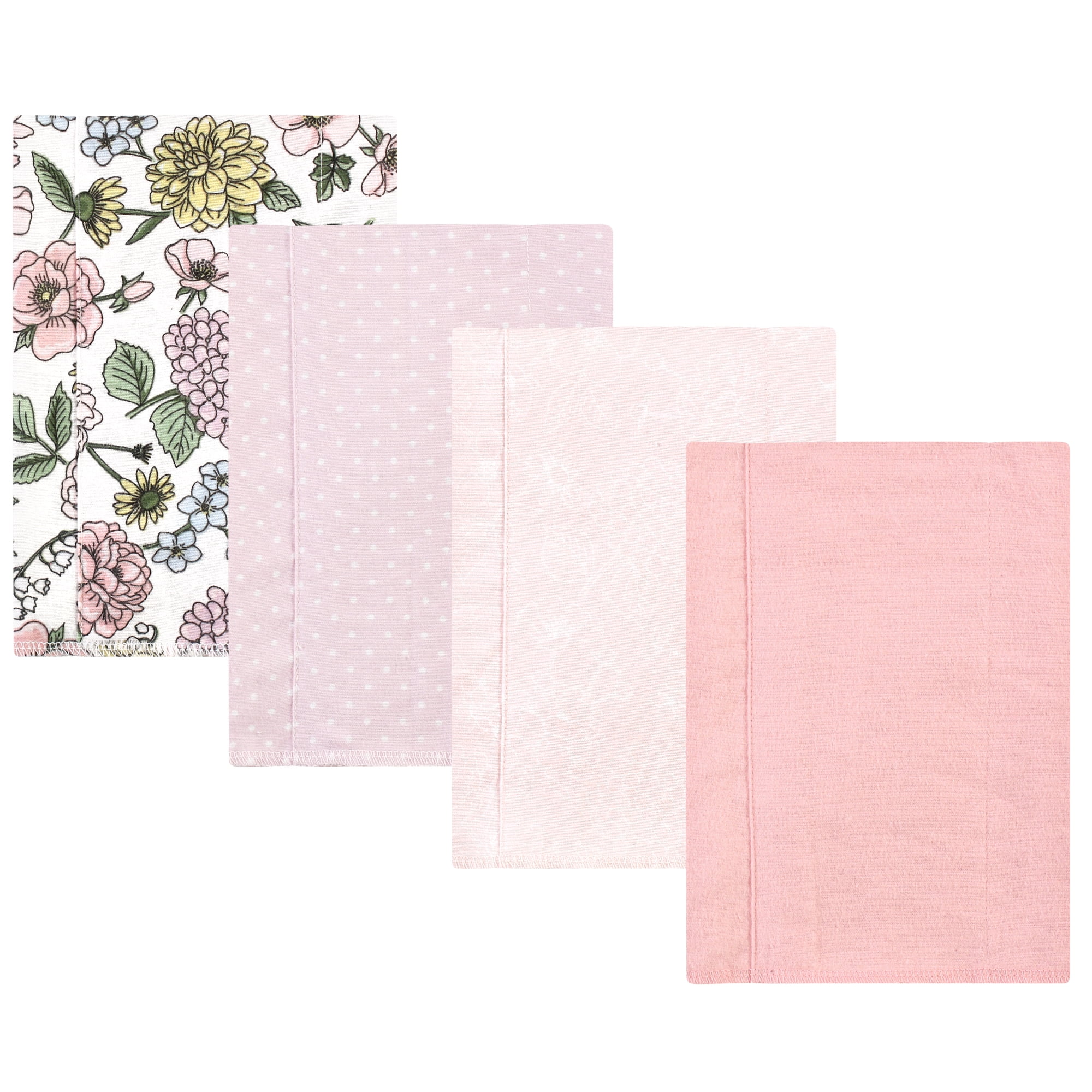Luvable Friends Hudson Baby Flannel Burp Cloths 4pk, Vintage Floral