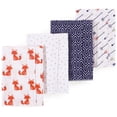 thumbnail image 1 of Luvable Friends Hudson Baby Flannel Burp Cloths 4pk, Woodland Foxes, 1 of 1