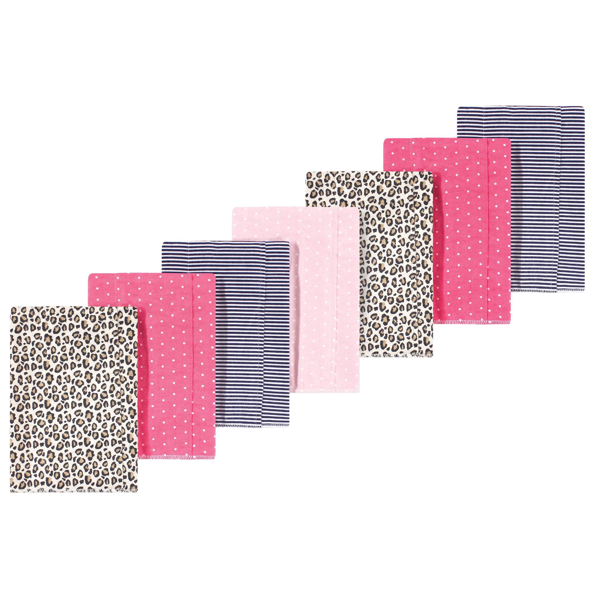 Luvable Friends Hudson Baby Flannel Burp Cloths 7pk, Animal Leopard