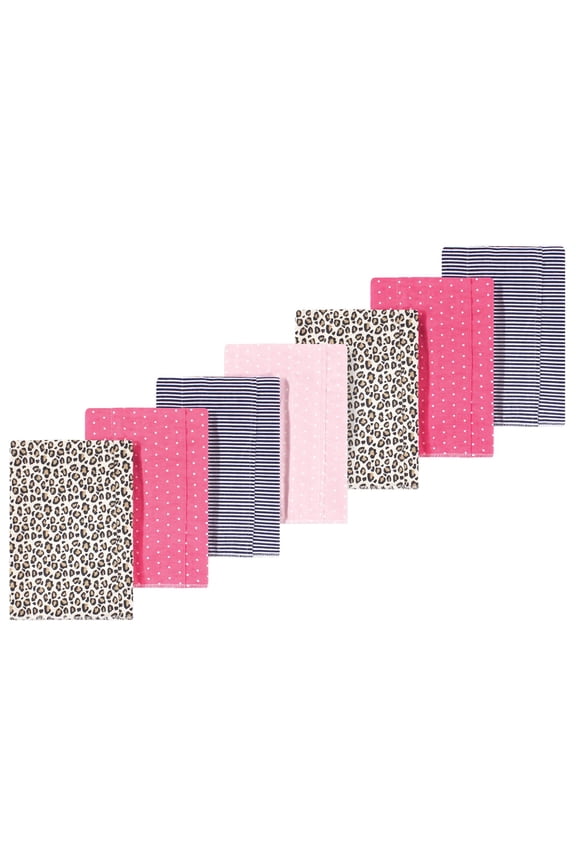 Hudson Baby Flannel Burp Cloths 7pk, Animal Leopard
