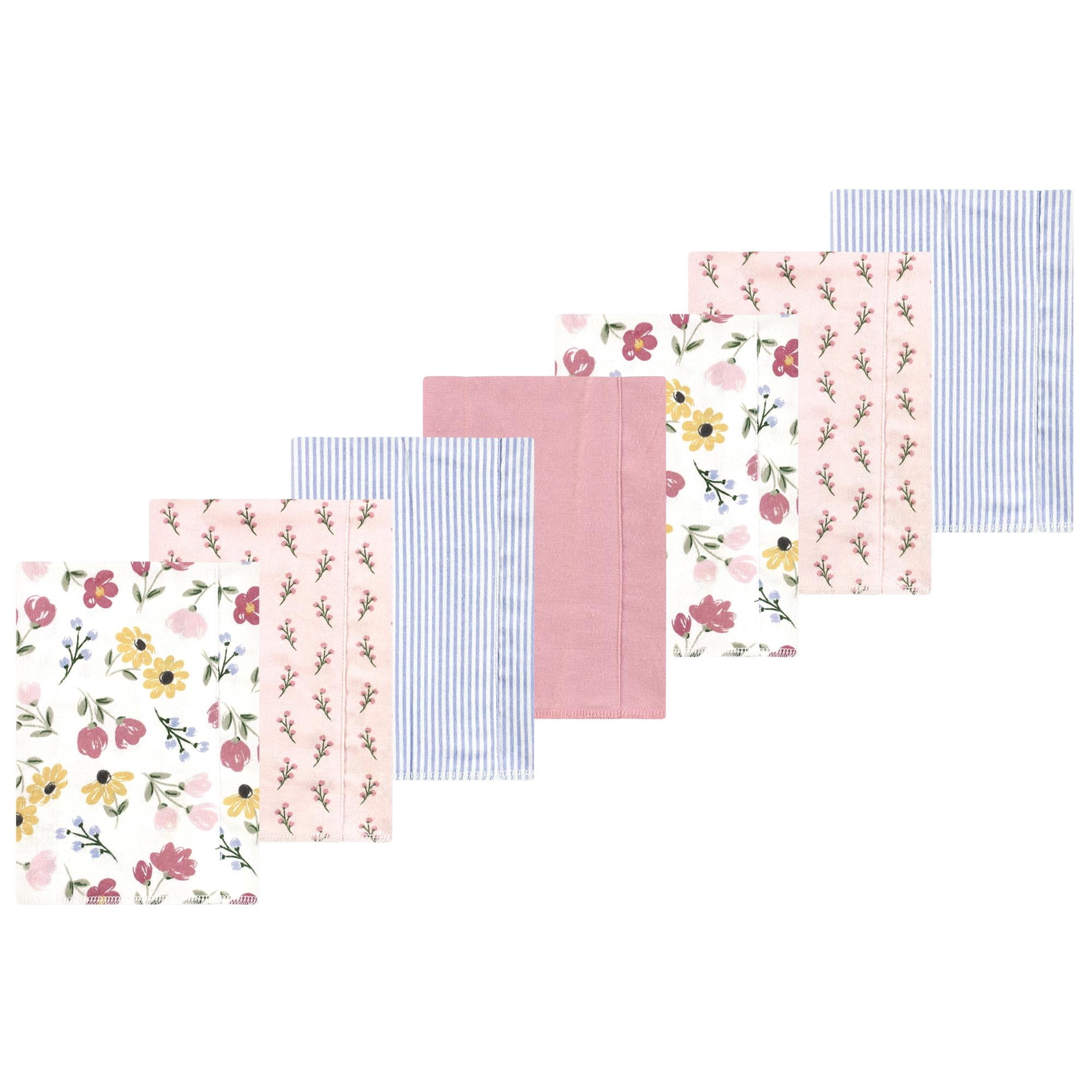 Luvable Friends Hudson Baby Flannel Burp Cloths 7pk, Painted Floral