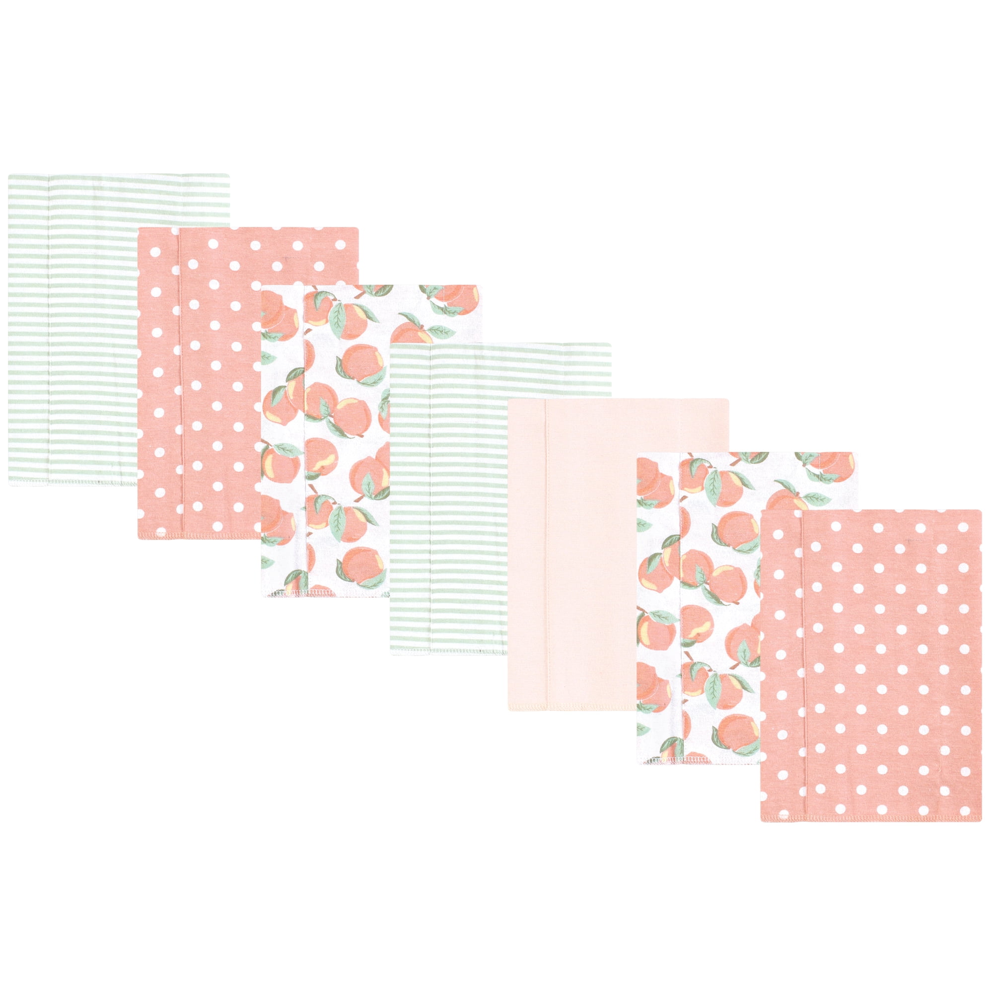Luvable Friends Hudson Baby Cotton Poly Flannel Burp Cloths 7pk, Peach, One Size