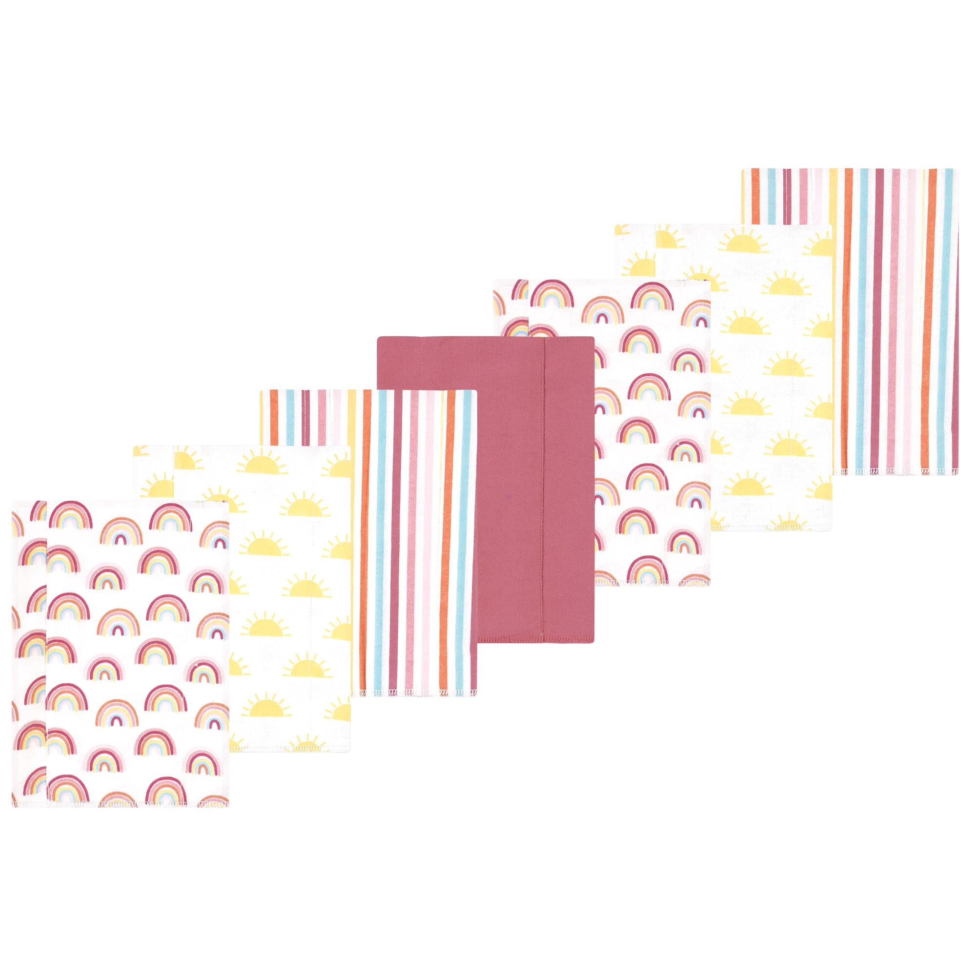 Luvable Friends Hudson Baby Cotton Poly Flannel Burp Cloths 7pk, Sunny Sky, One Size