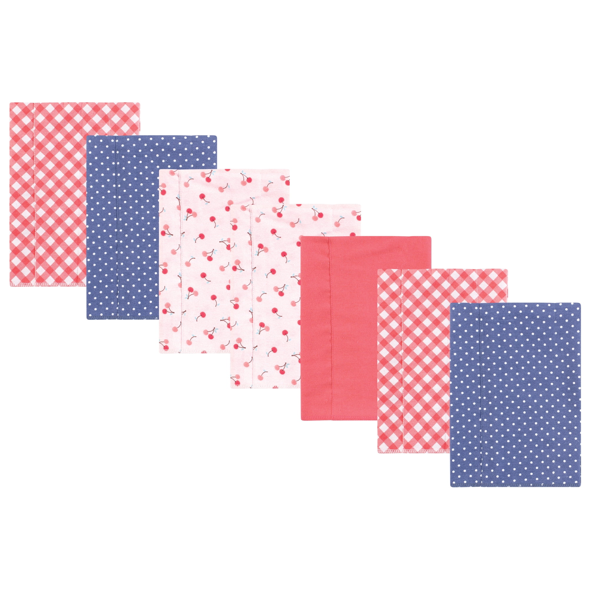 Luvable Friends Hudson Baby Flannel Burp Cloths 7pk, Sweet Cherries