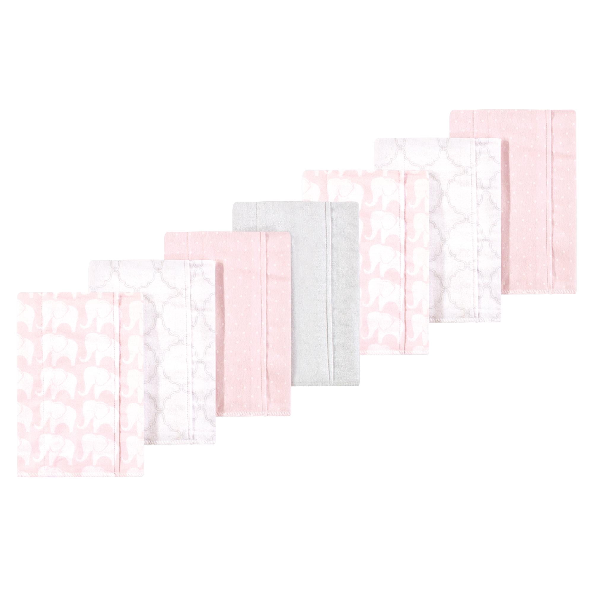 Luvable Friends Hudson Baby Flannel Burp Cloths 7pk, Sweet Elephant