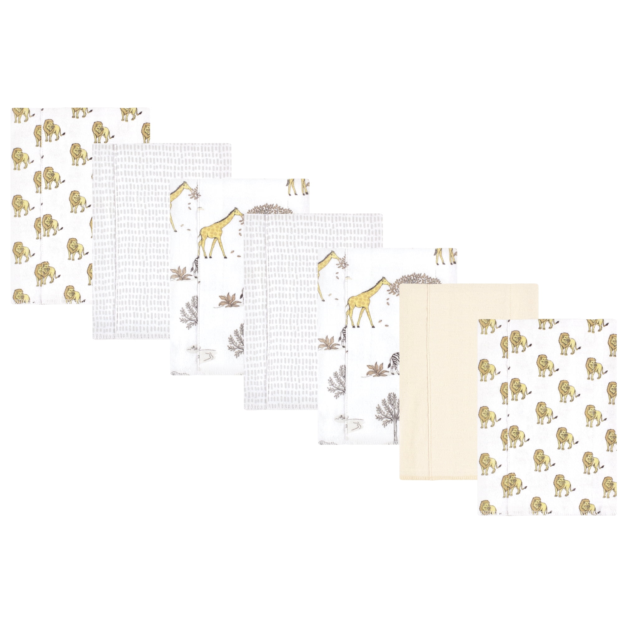 Luvable Friends Hudson Baby Flannel Burp Cloths 7pk, Wild Safari World