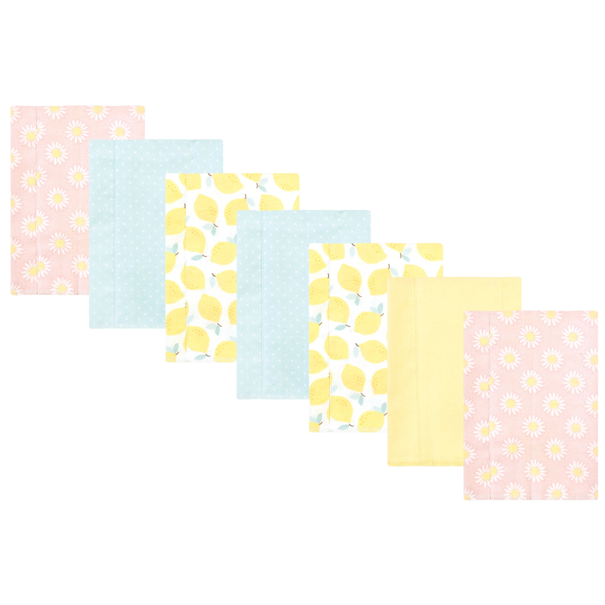 Luvable Friends Hudson Baby Flannel Burp Cloths 7pk, Yellow Daisy