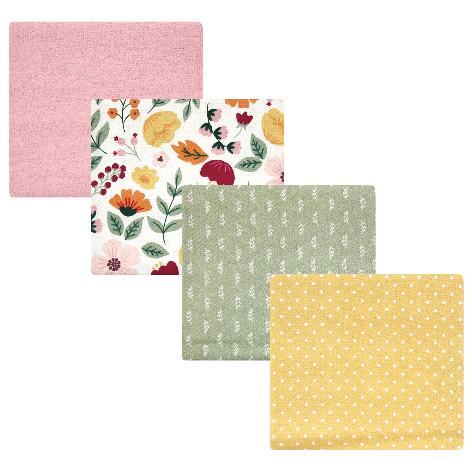 Luvable Friends Hudson Baby Flannel Receiving Blankets 4pk, Autumn Floral