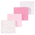 thumbnail image 1 of Luvable Friends Hudson Baby Flannel Receiving Blankets 4pk, Blossom Pink, 1 of 1