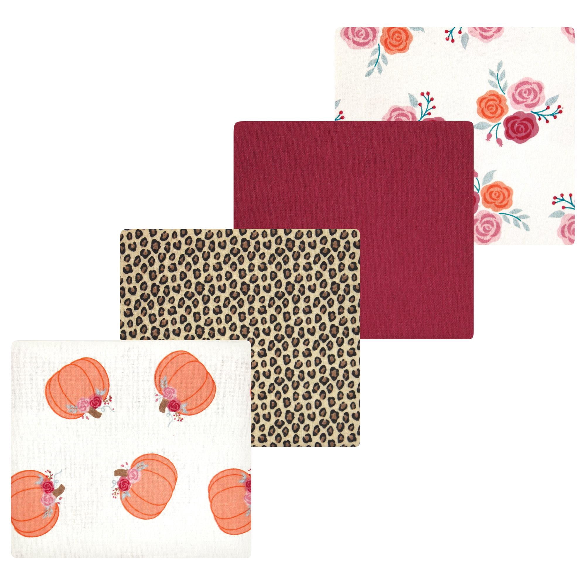 Luvable Friends Hudson Baby Flannel Receiving Blankets 4pk, Little Pumpkin