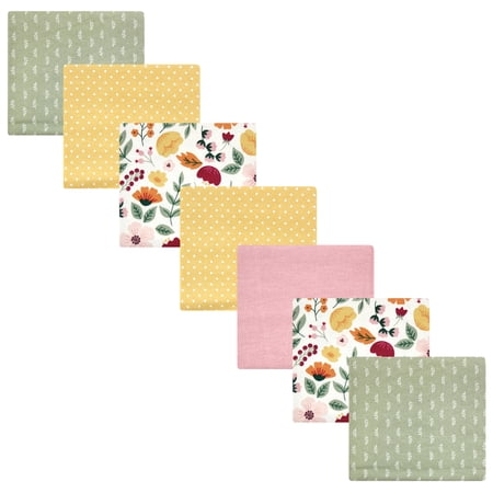 Luvable Friends Hudson Baby Cotton Poly Flannel Receiving Blankets 7pk, Autumn Floral, One Size