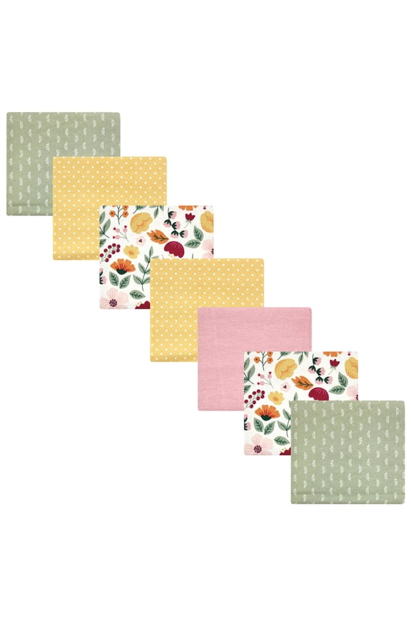 Hudson Baby Cotton Poly Flannel Receiving Blankets 7pk, Autumn Floral, One Size
