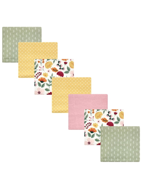 Hudson Baby Cotton Poly Flannel Receiving Blankets 7pk, Autumn Floral, One Size