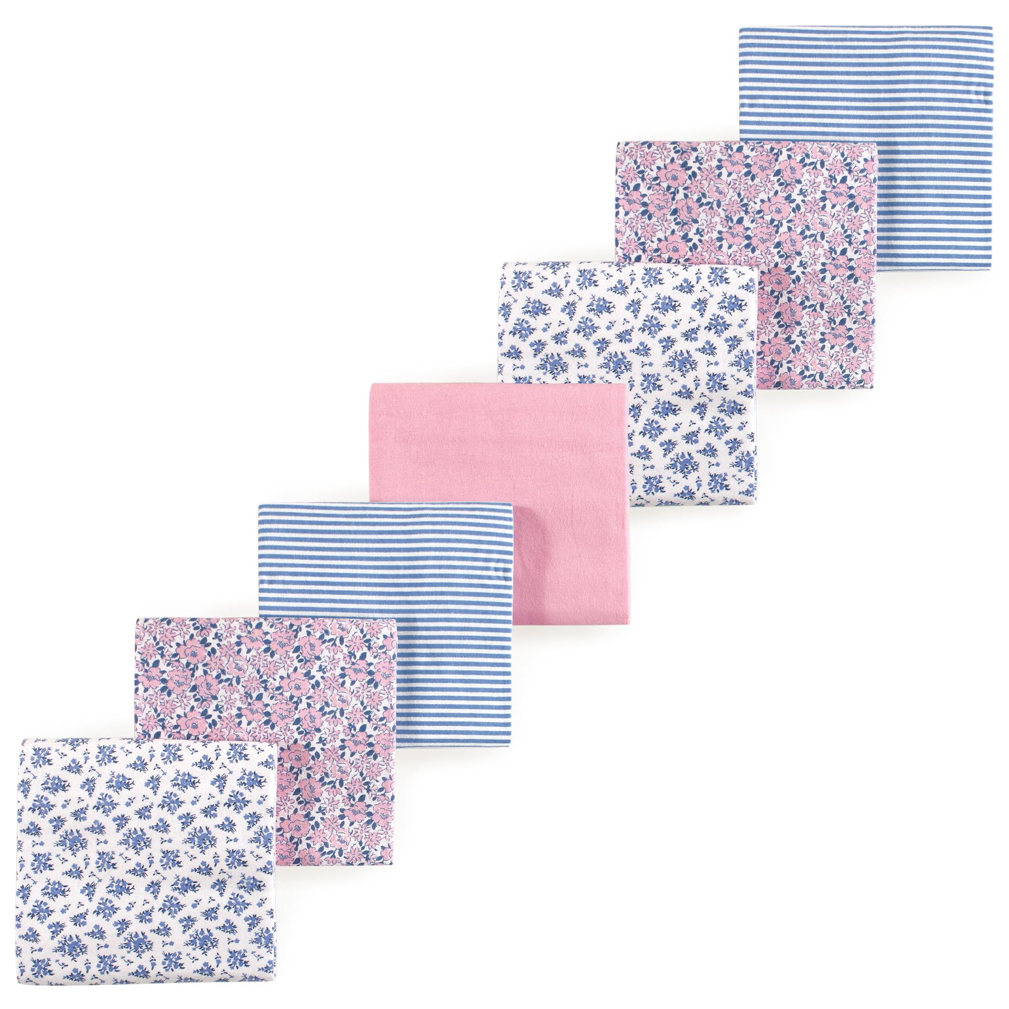 Luvable Friends Hudson Baby Flannel Receiving Blankets 7pk, Blooming Classic Floral