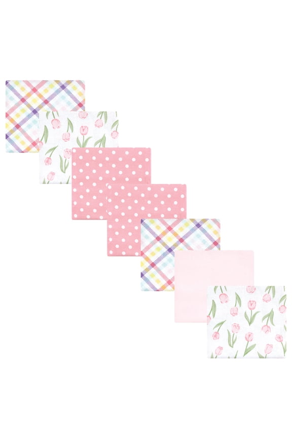 Hudson Baby Flannel Receiving Blankets 7pk, Blossom Tulip