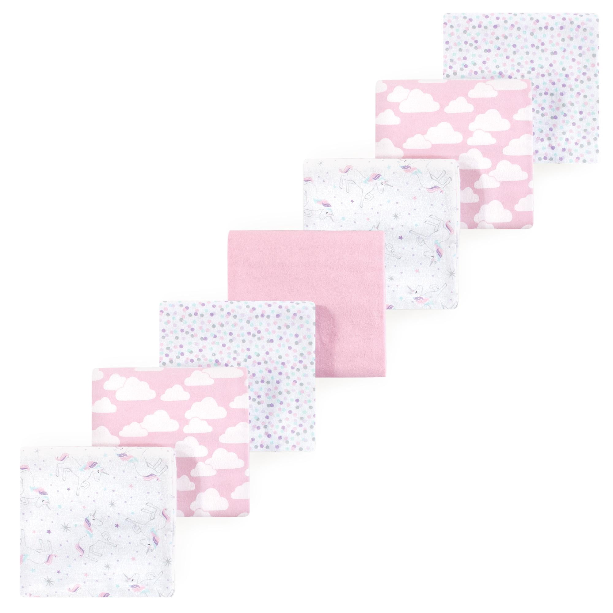 Luvable Friends Hudson Baby Flannel Receiving Blankets 7pk, Dreamy Unicorn